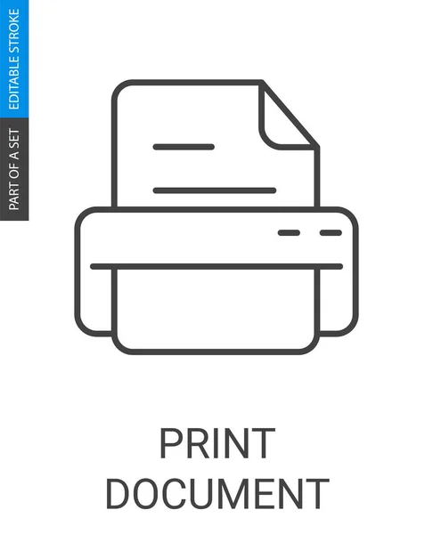 Dokument-Icon drucken für das Design des Dokumentenmanagementsystems — Stockvektor