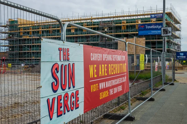 Rhyl Reino Unido Junio 2018 Está Trabajando Construcción Nueva Casa — Foto de Stock