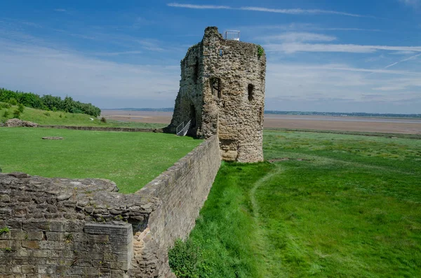 Ερείπια Του Κάστρου Πυρόλιθο Που Ήταν Πρώτο Ουαλίας Κάστρο Που — Φωτογραφία Αρχείου