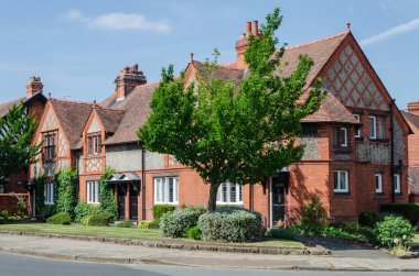 Port Sunlight, İngiltere: 6 Haziran 2018: bitişik kolu Bros sabun fabrikasının işçileri ev inşa bir model köy. Mimar styling özetin özeti İngilizce olarak tasarlanmış tek tek her evim.