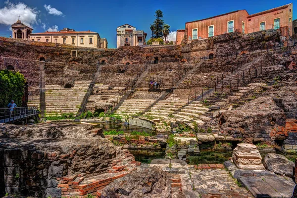 Ancient Roman theater in Catania — Stock Photo, Image