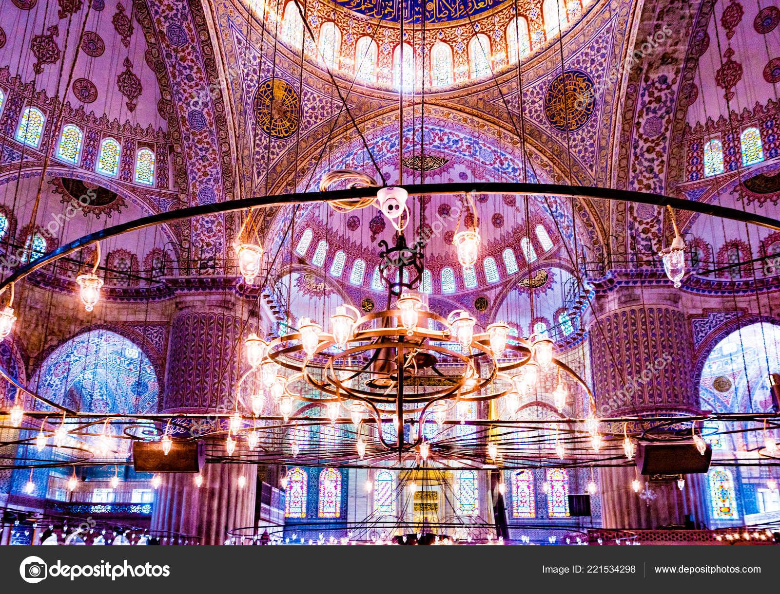 Interior Of The Blue Mosque Istanbul Turkey Stock