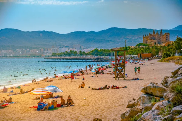 Pohled z pláže Palma de Mallorca — Stock fotografie