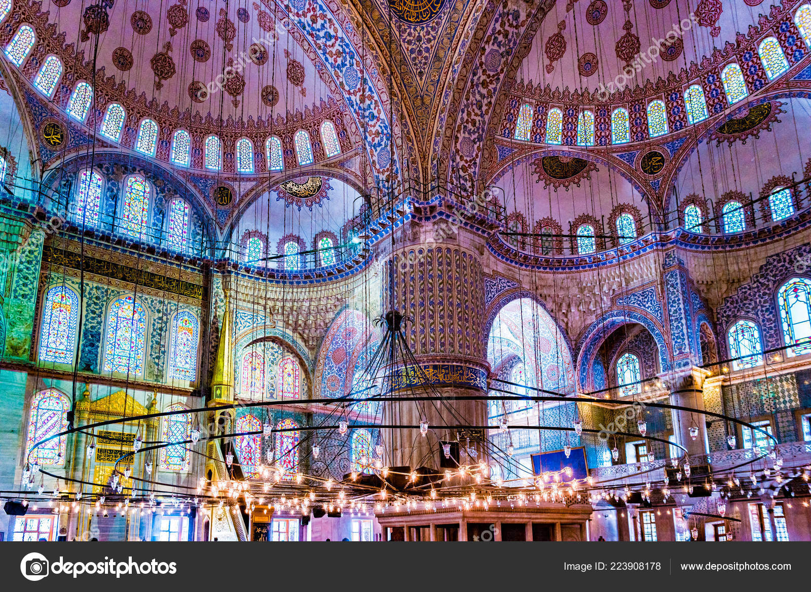 Interior Of The Blue Mosque Istanbul Turkey Stock