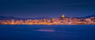 Marseille panorama from Frioul archipelago. Marseille, Provence-Alpes-Cote dAzur, France.