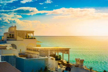 Hammamet, Tunus. Görüntü mimarisi eski Medine