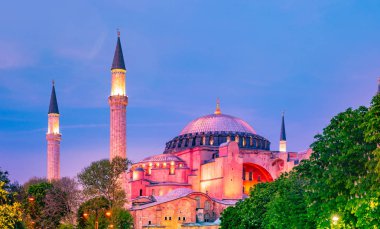 Ayasofya istanbul, geceyi erken Türkiyede Sofya'da