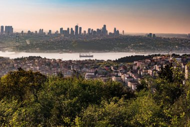 Istanbul ve Boğaziçi Köprüsü, Istanbul, Türkiye Panoraması