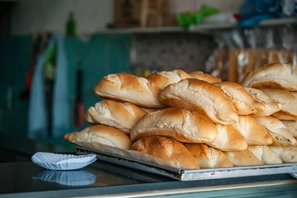 Pane e prodotti da forno primo piano . — Foto Stock