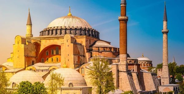 Ayasofya, arka plan olarak bozulmamış bir mavi gökyüzü ile tipik bir kadeh.