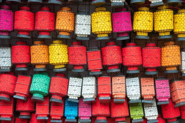 Many colorful chinese lanterns, China — Stock Photo, Image