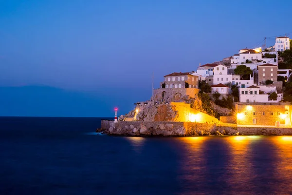 Hydra island en sommarnatt i Grekland. — Stockfoto