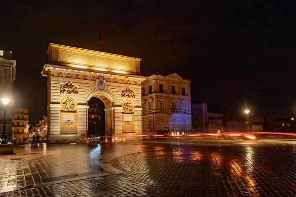 Porte du Peyrou - łuk triumfalny w Montpellier. Montpellier, Occitanie, Francja — Zdjęcie stockowe