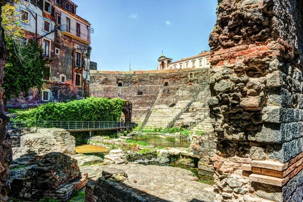 Ancient Roman theater in Catania — Stock Photo, Image