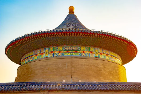 Temple of Heaven Park scenery. The Chinese texts on the building meaning is Prayer hall. The temple is located in Beijing, China.