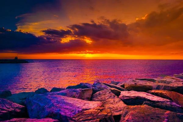 Tonalità rosa e viola del tramonto — Foto Stock