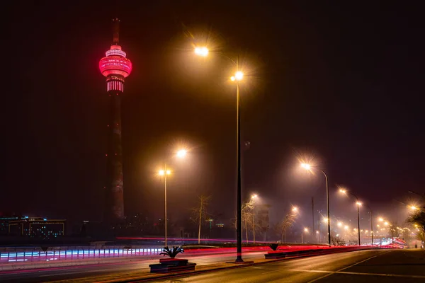 The Central Radio and Television Tower at night — Stock Photo, Image