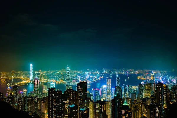 위에서 본 홍콩, 중국 도시 스카이 라인 — 스톡 사진