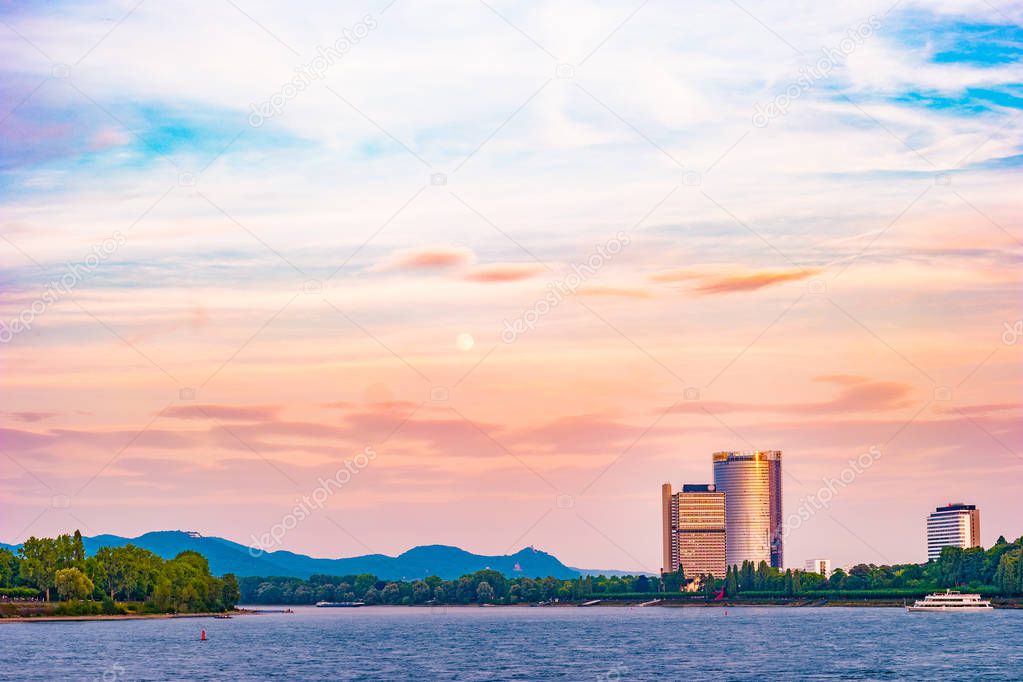 Bundesviertel federal government district aerial panoramic view in Bonn city in Germany