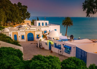 Sidi Bou Said, geleneksel Tunus mimarisi ile famouse köy.