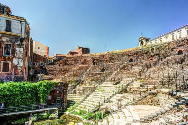 Ancient Roman theater in Catania — Stock Photo, Image