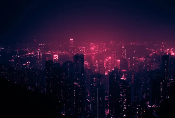 Ουρανοξύστες του Χονγκ Κονγκ στην Κίνα, Ασία. — Φωτογραφία Αρχείου