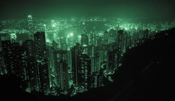 Hong Kong, China ciudad horizonte visto desde arriba — Foto de Stock