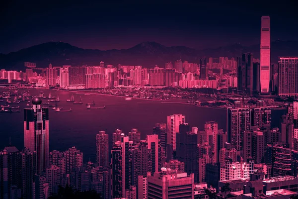 Hong kong skyline blick vom victoria peak — Stockfoto