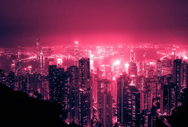 Ουρανοξύστες του Χονγκ Κονγκ στην Κίνα, Ασία. — Φωτογραφία Αρχείου