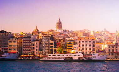 Galata Kulesi ile Türkiye'de İstanbul şehir manzarası, 14.