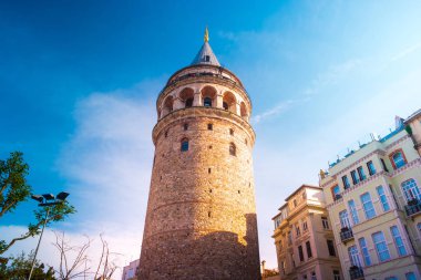 Galata Kulesi ve eski şehir Istanbul 'un, Türkiye'de sokak