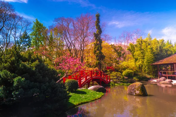 Japanse tuin in Toulouse stadspark, Frankrijk — Stockfoto