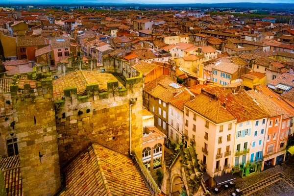 Narbonne, panoramic view of the old town in south France — Stock Photo, Image
