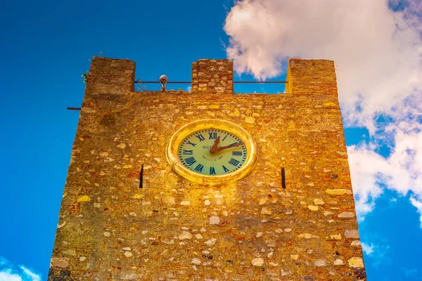 Taormina's clock tower in Sicily, Italy — Stock Photo, Image