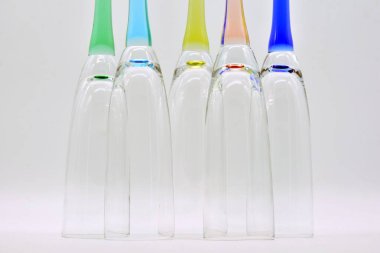 Copas de cristal de champan de colores