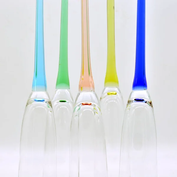 Copas Cristal Champan Colores — Fotografia de Stock