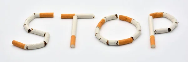 Stop Wykonany Papierosami Tytoniowymi — Zdjęcie stockowe