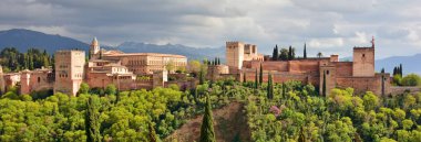 Albaicn gelen Granada Alhambra panoramik görünümü