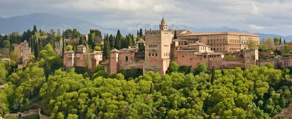 Uitzicht Het Alhambra Van Granada Vanaf Albaicn — Stockfoto