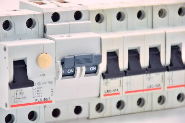 Detalj Elektrisk Panel Strömbrytare — Stockfoto