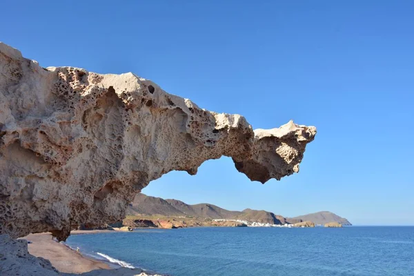 Estructura Roca Caliza Esculpida Parque Natural Cabo Gata España — Foto de Stock