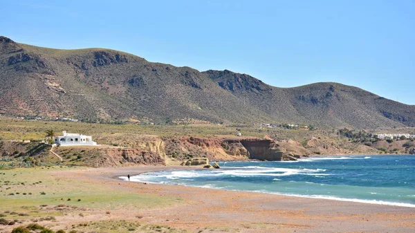 Playa Los Escullos Parque Natural Cabo Gata Almera España — Foto de Stock