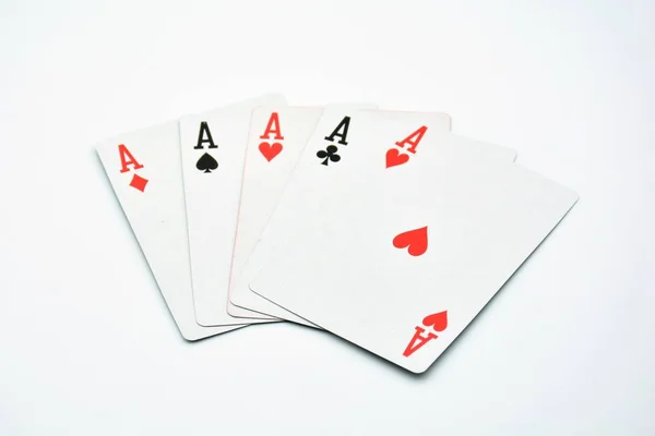 Jogo Poker Impossível Repoker Ases Cinco Ases — Fotografia de Stock