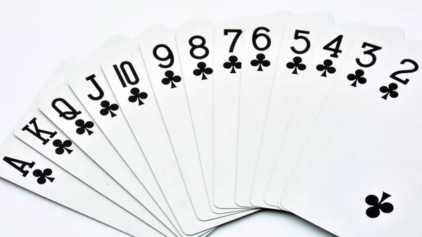 All the cards of clubs of a French deck