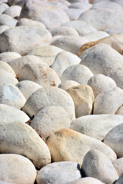 Texture Background Rounded White Stones — Stock Photo, Image