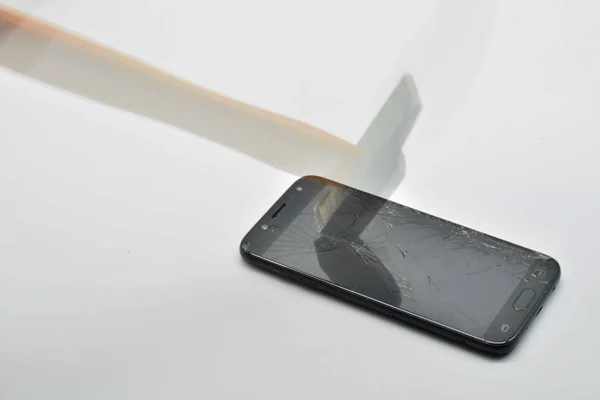 Hammer Breaking Screen Mobile Phone Motion — Stock Photo, Image