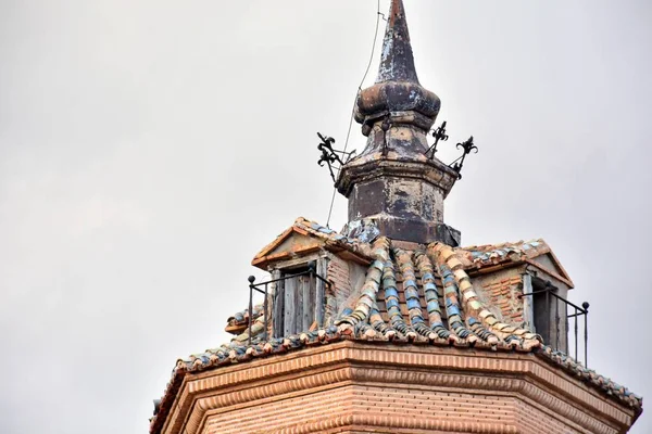 Detalhe Torre Igreja Principal Baza Granada Espanha — Fotografia de Stock