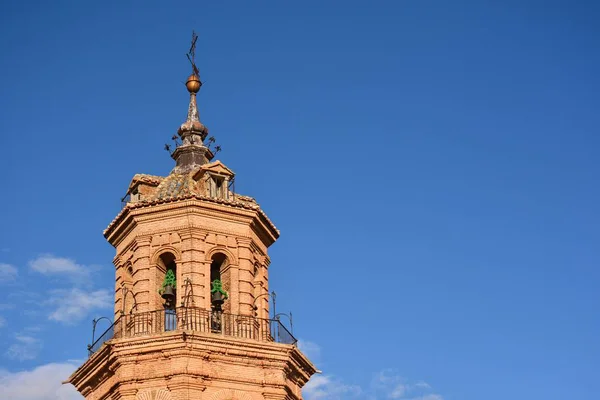 Toren Detail Klokkentoren Van Kerk Burgemeester Baza Granada Spanje — Stockfoto