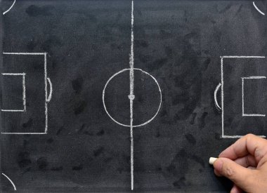 Futbol sahası strateji için karatahtaya yapıldı