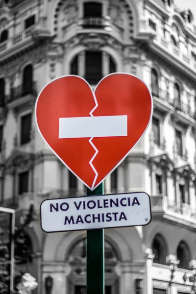 Tidak Ada Violencia Machista Corazon — Stok Foto